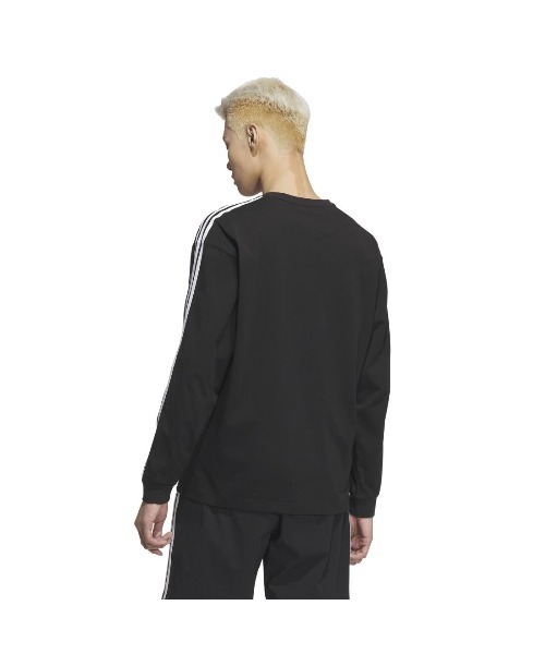 adidas(アディダス)の「アディダス adidas エッセンシャルズ プラス ルーズフィット スリーストライプス 長袖Tシャツ(Tシャツ/カットソー・メンズ・ネイビー/ホワイト/ブラック・S/M/L/LL/3L)」の8枚目の写真