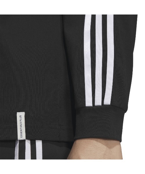 adidas(アディダス)の「アディダス adidas エッセンシャルズ プラス ルーズフィット スリーストライプス 長袖Tシャツ(Tシャツ/カットソー・メンズ・ネイビー/ホワイト/ブラック・S/M/L/LL/3L)」の10枚目の写真