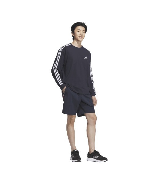 adidas(アディダス)の「アディダス adidas エッセンシャルズ プラス ルーズフィット スリーストライプス 長袖Tシャツ(Tシャツ/カットソー・メンズ・ネイビー/ホワイト/ブラック・S/M/L/LL/3L)」の13枚目の写真