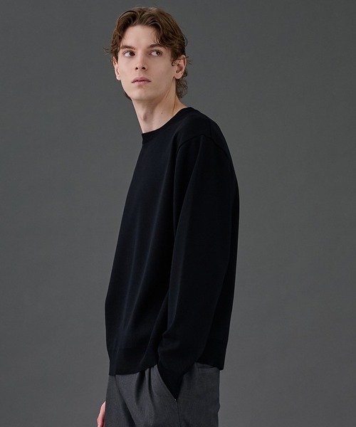 18G サーブルストレッチクルーネックニット（ニット/セーター