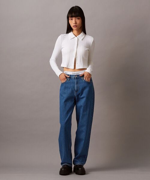 CALIBAN 売れ筋商品|||キャリバン Tシャツ トップス レディース Tops Blue Calvin Klein tシャツ /カルバン クラインSS ARCHIVE LOGO