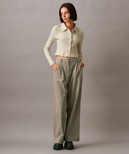 売れ筋商品|||カルバンクライン カットソー トップス レディース Women's Roll-Tab Blouse Cream ウィメンズ | トップス | カルバン・クライン 公式オンライン