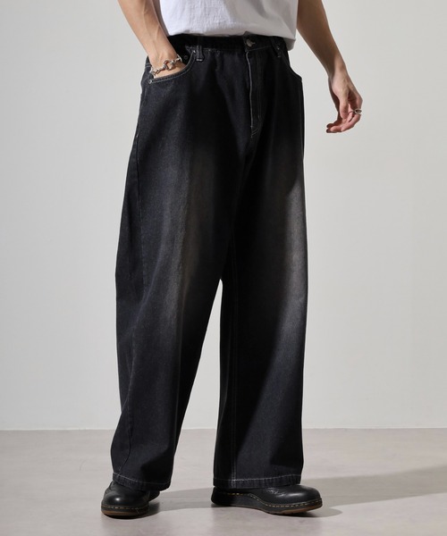 Jungle Storm(ジャングルストーム)の「Denim wide baggy pants / デニムワイドバギーパンツ unisex(デニムパンツ・メンズ・ブラック/サックスブルー/ブルー・L/M)」の20枚目の写真