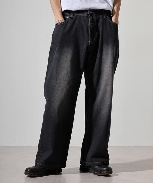 Jungle Storm(ジャングルストーム)の「Denim wide baggy pants / デニムワイドバギーパンツ unisex(デニムパンツ・メンズ・ブラック/サックスブルー/ブルー・L/M)」の21枚目の写真