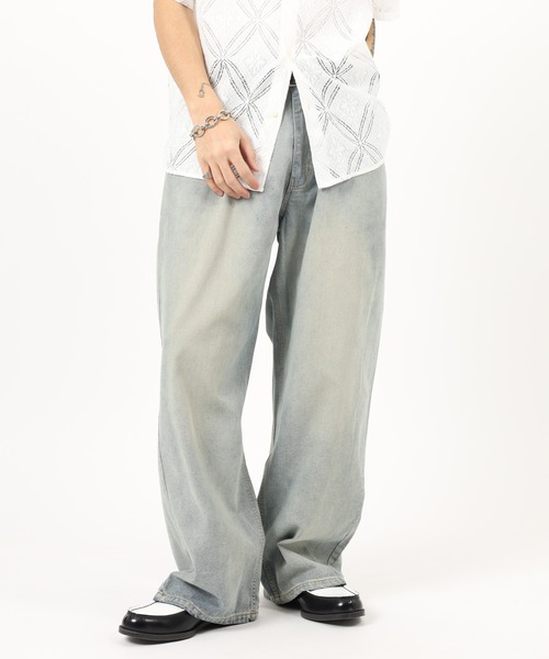 Jungle Storm(ジャングルストーム)の「Denim wide baggy pants / デニムワイドバギーパンツ unisex(デニムパンツ・メンズ・ブラック/サックスブルー/ブルー・L/M)」の5枚目の写真