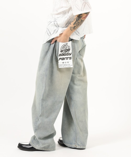 Jungle Storm(ジャングルストーム)の「Denim wide baggy pants / デニムワイドバギーパンツ unisex(デニムパンツ・メンズ・ブラック/サックスブルー/ブルー・L/M)」の6枚目の写真