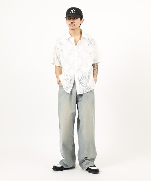 Jungle Storm(ジャングルストーム)の「Denim wide baggy pants / デニムワイドバギーパンツ unisex(デニムパンツ・メンズ・ブラック/サックスブルー/ブルー・L/M)」の7枚目の写真
