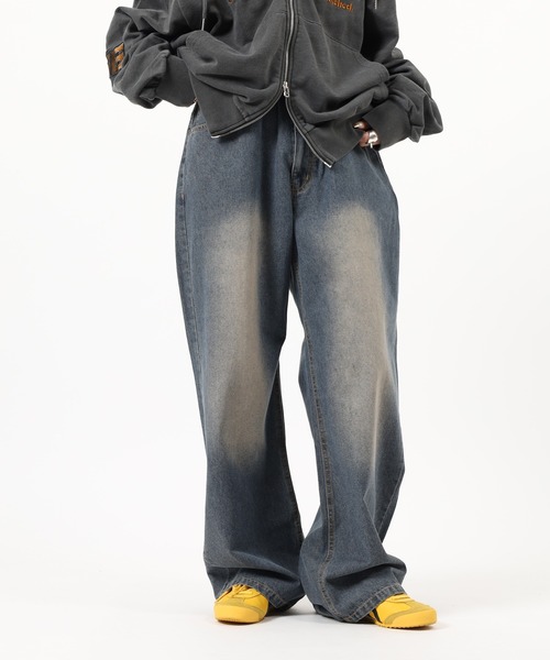 Jungle Storm(ジャングルストーム)の「Denim wide baggy pants / デニムワイドバギーパンツ unisex(デニムパンツ・メンズ・ブラック/サックスブルー/ブルー・L/M)」の15枚目の写真