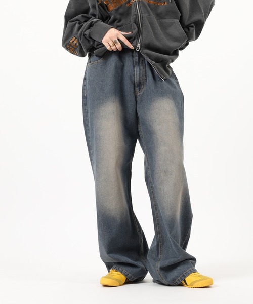 Jungle Storm(ジャングルストーム)の「Denim wide baggy pants / デニムワイドバギーパンツ unisex(デニムパンツ・メンズ・ブラック/サックスブルー/ブルー・L/M)」の14枚目の写真