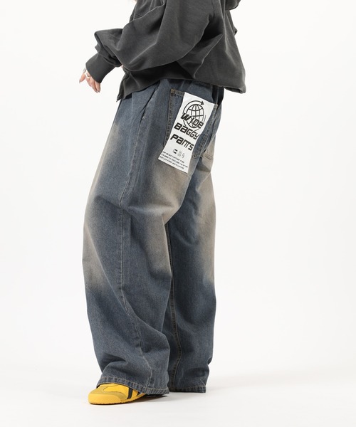 Jungle Storm(ジャングルストーム)の「Denim wide baggy pants / デニムワイドバギーパンツ unisex(デニムパンツ・メンズ・ブラック/サックスブルー/ブルー・L/M)」の17枚目の写真