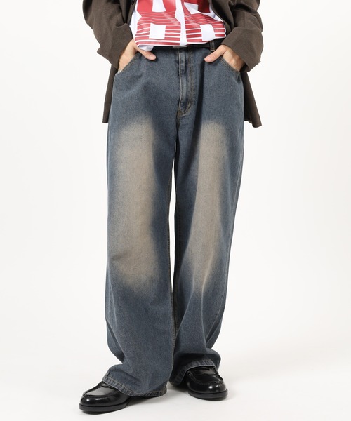 Jungle Storm(ジャングルストーム)の「Denim wide baggy pants / デニムワイドバギーパンツ unisex(デニムパンツ・メンズ・ブラック/サックスブルー/ブルー・L/M)」の9枚目の写真