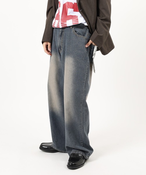 Jungle Storm(ジャングルストーム)の「Denim wide baggy pants / デニムワイドバギーパンツ unisex(デニムパンツ・メンズ・ブラック/サックスブルー/ブルー・L/M)」の10枚目の写真