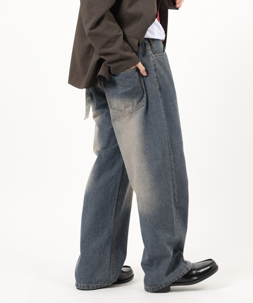 Jungle Storm(ジャングルストーム)の「Denim wide baggy pants / デニムワイドバギーパンツ unisex(デニムパンツ・メンズ・ブラック/サックスブルー/ブルー・L/M)」の11枚目の写真