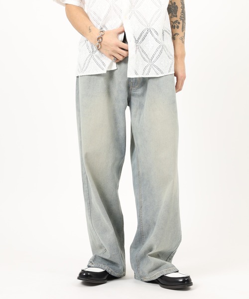 Jungle Storm(ジャングルストーム)の「Denim wide baggy pants / デニムワイドバギーパンツ unisex(デニムパンツ・メンズ・ブラック/サックスブルー/ブルー・L/M)」の4枚目の写真