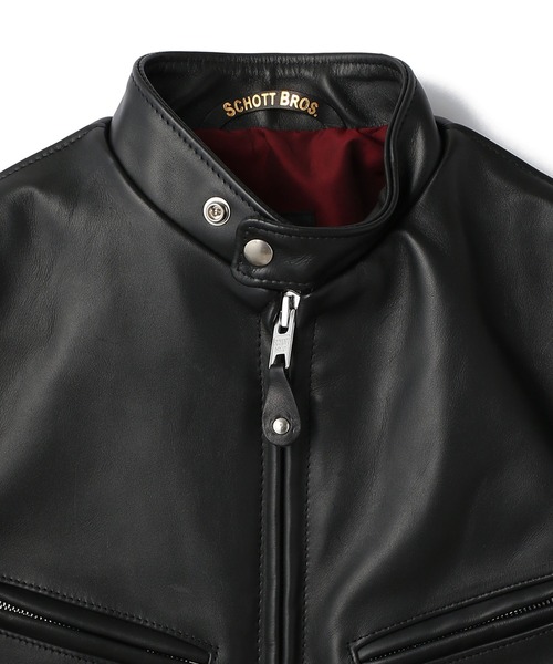 schott(ショット)の「Schott/ショット/641XX 60'S STAND RIDERS/シングル ライダースジャケット(ライダースジャケット・メンズ・ブラック・34/36/44/40/42/38)」の4枚目の写真