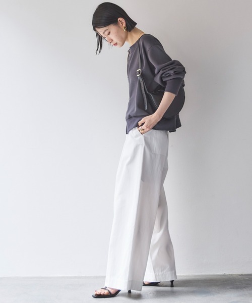 Doux archives(ドゥアルシーヴ)の「カノコ4way WZIPプルオーバー(Tシャツ/カットソー・レディース・チャコールグレー/オフホワイト/ネイビー/ベージュ・38)」の8枚目の写真