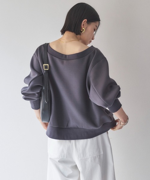 Doux archives(ドゥアルシーヴ)の「カノコ4way WZIPプルオーバー(Tシャツ/カットソー・レディース・チャコールグレー/オフホワイト/ネイビー/ベージュ・38)」の18枚目の写真