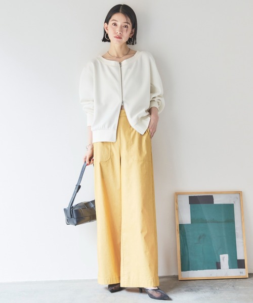 Doux archives(ドゥアルシーヴ)の「カノコ4way WZIPプルオーバー(Tシャツ/カットソー・レディース・チャコールグレー/オフホワイト/ネイビー/ベージュ・38)」の20枚目の写真