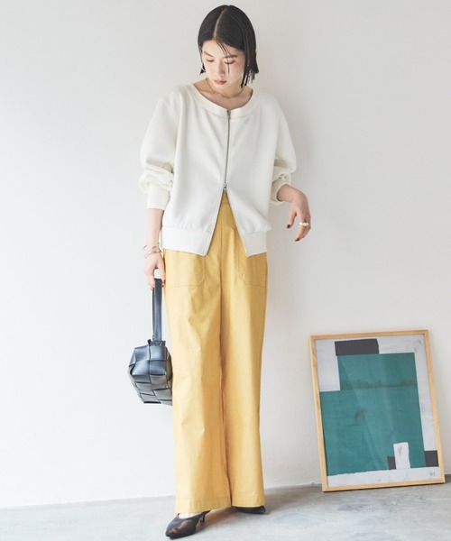 Doux archives(ドゥアルシーヴ)の「カノコ4way WZIPプルオーバー(Tシャツ/カットソー・レディース・チャコールグレー/オフホワイト/ネイビー/ベージュ・38)」の21枚目の写真