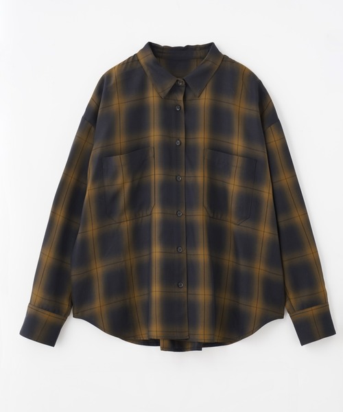 ROSE BUD（ローズバッド）の「チェックシャツ（シャツ/ブラウス・レディース・ベージュ/ブラウン・ONE SIZE）」の2枚目の写真