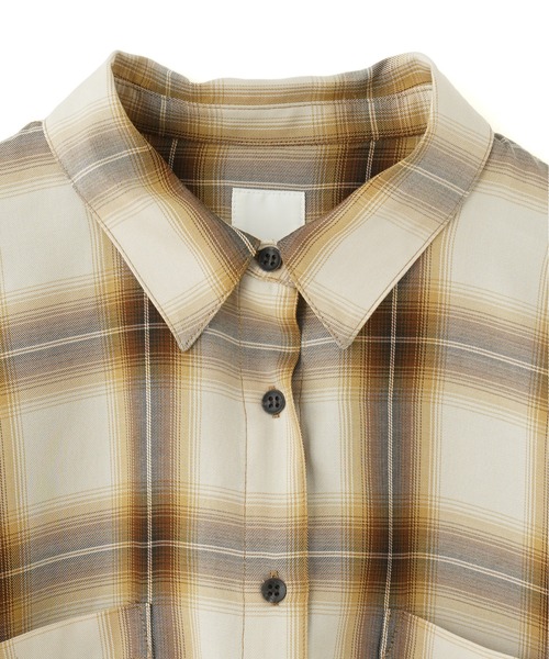 ROSE BUD（ローズバッド）の「チェックシャツ（シャツ/ブラウス・レディース・ベージュ/ブラウン・ONE SIZE）」の3枚目の写真