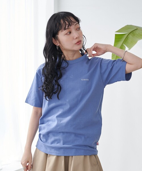 coen(コーエン)の「USAコットン COENロゴ刺繍Tシャツ(Tシャツ/カットソー・レディース・ダークグレー/ライトピンク/ブラック/オフホワイト/その他1/ロイヤルブルー・M/L)」の17枚目の写真