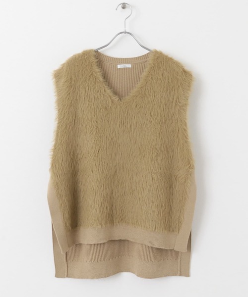 ITEMS URBANRESEARCH(アイテムズ アーバンリサーチ)の「フロントシャギーベスト(ベスト・レディース・ベージュ/ブラック/ライトベージュ・FREE)」の6枚目の写真