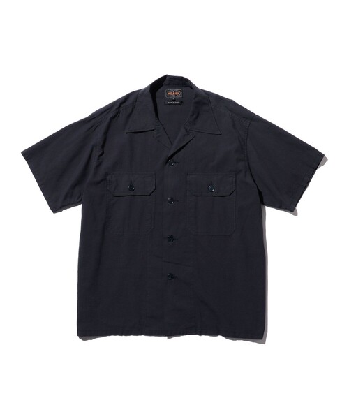 BEAMS PLUS（ビームスプラス）の「テクスチャード リップストップ ミリタリー シャツ（シャツ/ブラウス・メンズ・ネイビー/カーキ/オリーブ・M/L/XL/S）」の3枚目の写真