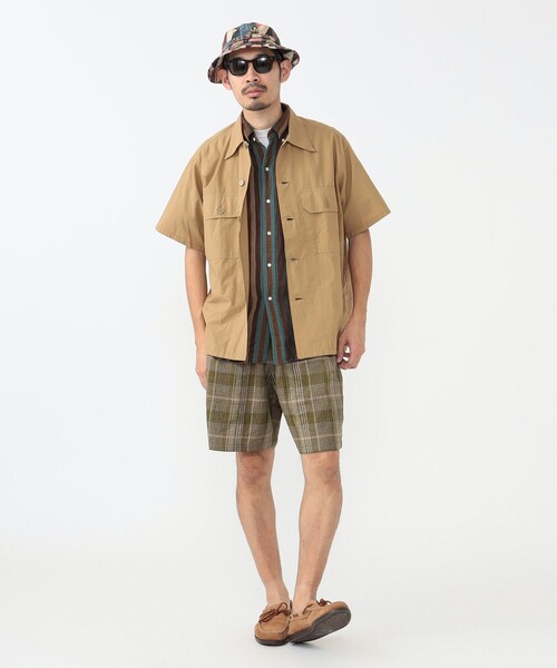 BEAMS PLUS（ビームスプラス）の「テクスチャード リップストップ ミリタリー シャツ（シャツ/ブラウス・メンズ・ネイビー/カーキ/オリーブ・M/L/XL/S）」の5枚目の写真