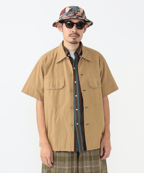 BEAMS PLUS（ビームスプラス）の「テクスチャード リップストップ ミリタリー シャツ（シャツ/ブラウス・メンズ・ネイビー/カーキ/オリーブ・M/L/XL/S）」の6枚目の写真