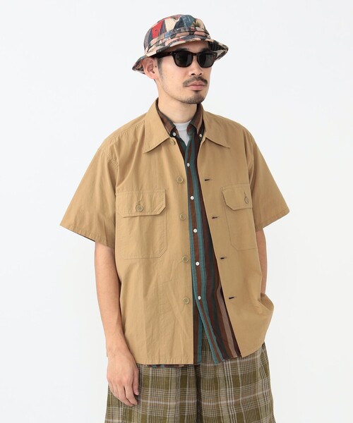 BEAMS PLUS（ビームスプラス）の「テクスチャード リップストップ ミリタリー シャツ（シャツ/ブラウス・メンズ・ネイビー/カーキ/オリーブ・M/L/XL/S）」の7枚目の写真