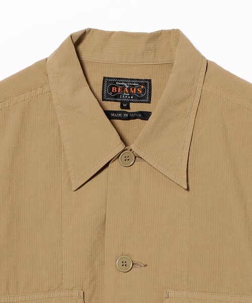 BEAMS PLUS（ビームスプラス）の「テクスチャード リップストップ ミリタリー シャツ（シャツ/ブラウス・メンズ・ネイビー/カーキ/オリーブ・M/L/XL/S）」の10枚目の写真