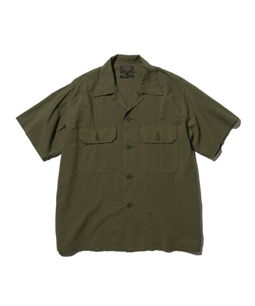 BEAMS PLUS（ビームスプラス）の「テクスチャード リップストップ ミリタリー シャツ（シャツ/ブラウス・メンズ・ネイビー/カーキ/オリーブ・M/L/XL/S）」の13枚目の写真