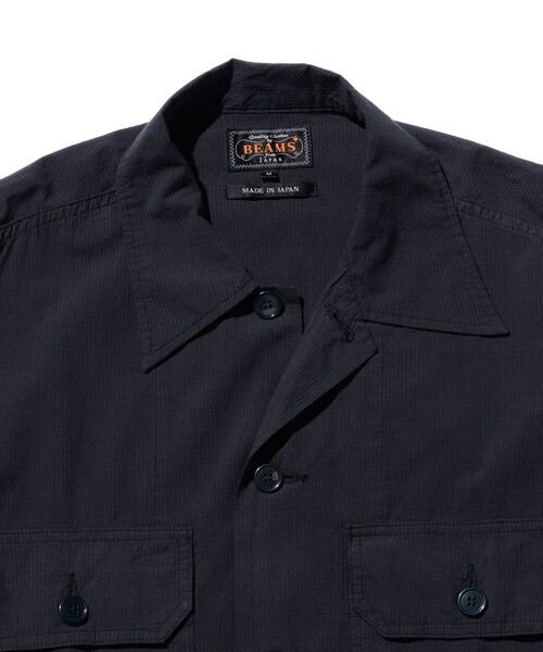BEAMS PLUS（ビームスプラス）の「テクスチャード リップストップ ミリタリー シャツ（シャツ/ブラウス・メンズ・ネイビー/カーキ/オリーブ・M/L/XL/S）」の18枚目の写真