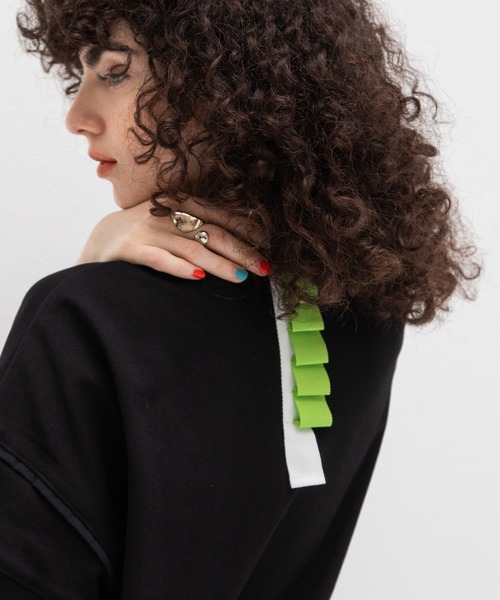 AULA AILA（アウラアイラ）の「ポケットコンビネーションTシャツ（Tシャツ/カットソー・レディース・ネイビー/ブラック/オフホワイト・0）」の12枚目の写真