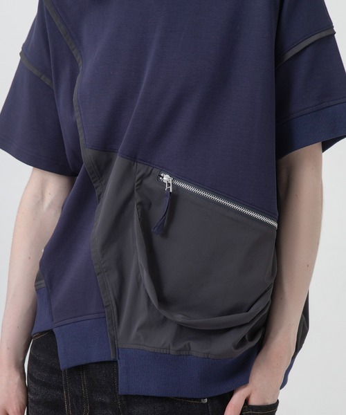 AULA AILA(アウラアイラ)の「ポケットコンビネーションTシャツ(Tシャツ/カットソー・レディース・ネイビー/ブラック/オフホワイト・0)」の7枚目の写真