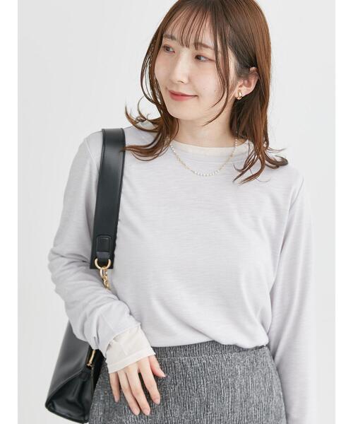 Te chichi TERRASSE(テチチテラス)の「レイヤードセットロングTシャツ《2025spring catalog item》(Tシャツ/カットソー・レディース・チャコールグレー/グレー/オフホワイト・F)」の3枚目の写真