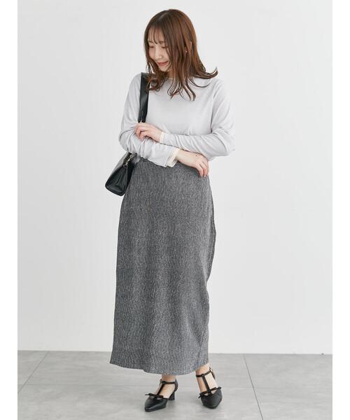 Te chichi TERRASSE(テチチテラス)の「レイヤードセットロングTシャツ《2025spring catalog item》(Tシャツ/カットソー・レディース・チャコールグレー/グレー/オフホワイト・F)」の7枚目の写真