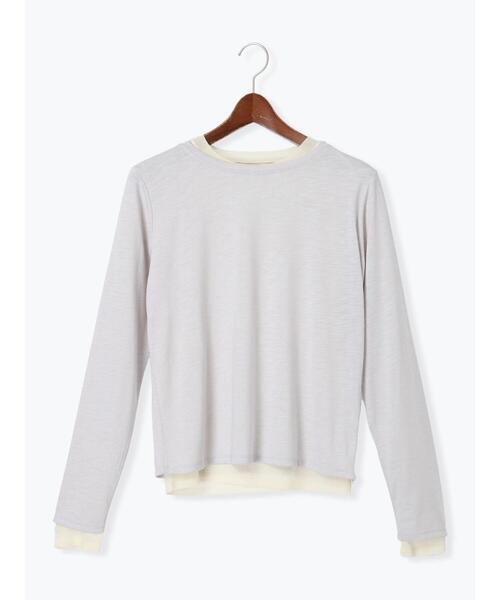 Te chichi TERRASSE(テチチテラス)の「レイヤードセットロングTシャツ《2025spring catalog item》(Tシャツ/カットソー・レディース・チャコールグレー/グレー/オフホワイト・F)」の13枚目の写真