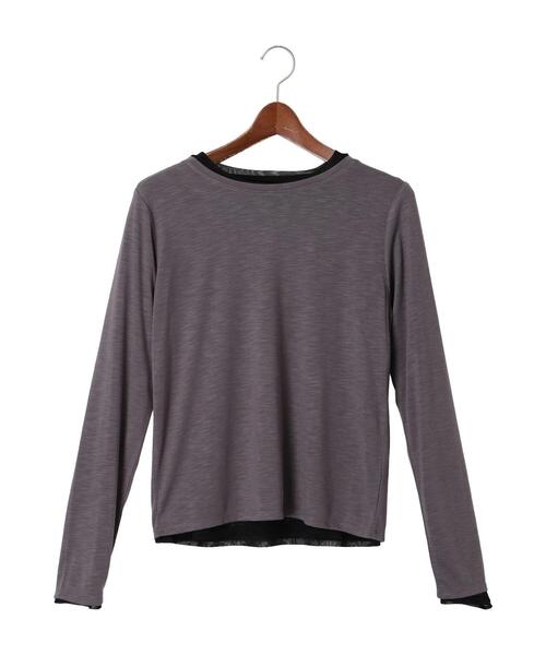 Te chichi TERRASSE(テチチテラス)の「レイヤードセットロングTシャツ《2025spring catalog item》(Tシャツ/カットソー・レディース・チャコールグレー/グレー/オフホワイト・F)」の14枚目の写真