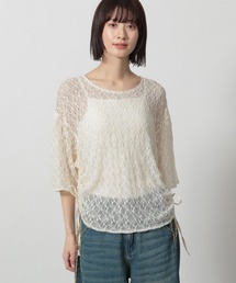 LAKOLE | レースシャーリングプルオーバー6分袖 / 327791(Tシャツ/カットソー)