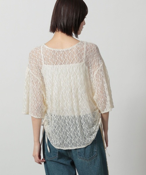 LAKOLE（ラコレ）の「レースシャーリングプルオーバー6分袖 / 327791（Tシャツ/カットソー・レディース・ブラック/グレー/アイボリー・FREE）」の10枚目の写真