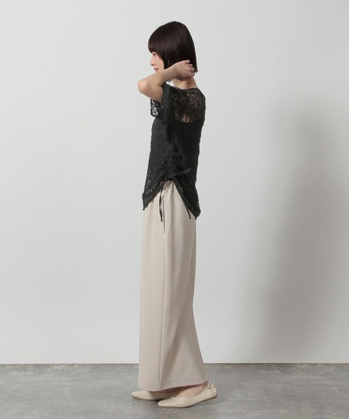 LAKOLE（ラコレ）の「レースシャーリングプルオーバー6分袖 / 327791（Tシャツ/カットソー・レディース・ブラック/グレー/アイボリー・FREE）」の12枚目の写真