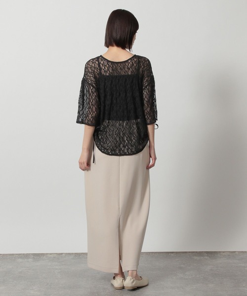 LAKOLE（ラコレ）の「レースシャーリングプルオーバー6分袖 / 327791（Tシャツ/カットソー・レディース・ブラック/グレー/アイボリー・FREE）」の13枚目の写真