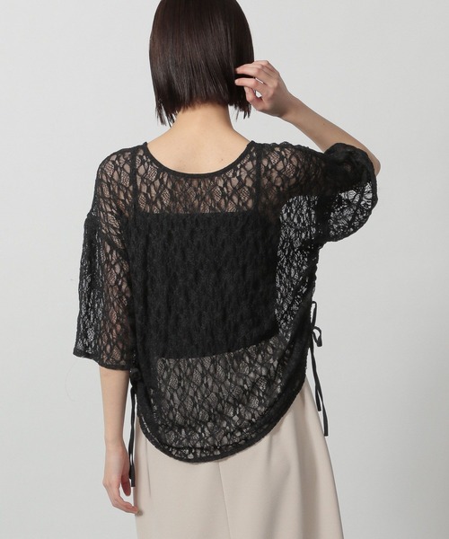 LAKOLE（ラコレ）の「レースシャーリングプルオーバー6分袖 / 327791（Tシャツ/カットソー・レディース・ブラック/グレー/アイボリー・FREE）」の16枚目の写真