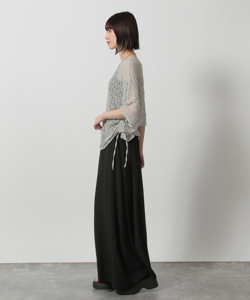 LAKOLE（ラコレ）の「レースシャーリングプルオーバー6分袖 / 327791（Tシャツ/カットソー・レディース・ブラック/グレー/アイボリー・FREE）」の18枚目の写真