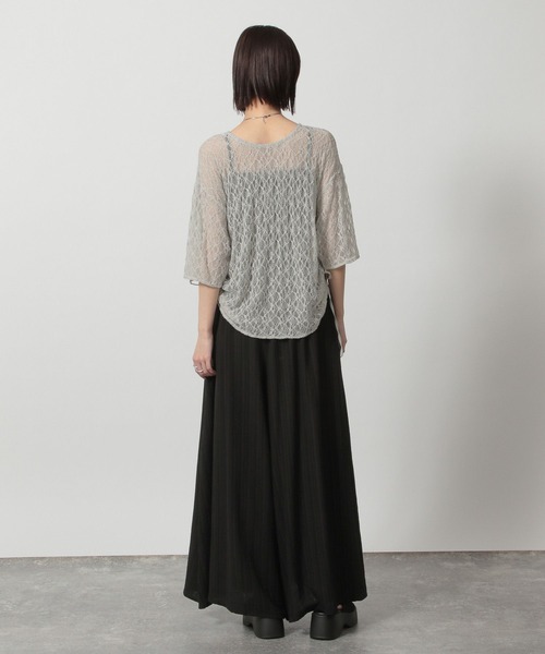 LAKOLE（ラコレ）の「レースシャーリングプルオーバー6分袖 / 327791（Tシャツ/カットソー・レディース・ブラック/グレー/アイボリー・FREE）」の19枚目の写真