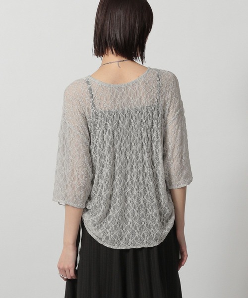 LAKOLE（ラコレ）の「レースシャーリングプルオーバー6分袖 / 327791（Tシャツ/カットソー・レディース・ブラック/グレー/アイボリー・FREE）」の21枚目の写真