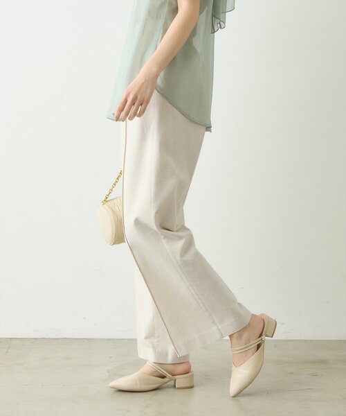 natural couture（ナチュラルクチュール）の「osono綿麻ハイウエストパンツ（その他パンツ・レディース・ネイビー/ブラック/ライトベージュ・MEDIUM/SMALL/LARGE）」の6枚目の写真