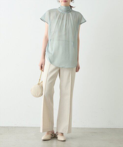 natural couture（ナチュラルクチュール）の「osono綿麻ハイウエストパンツ（その他パンツ・レディース・ネイビー/ブラック/ライトベージュ・MEDIUM/SMALL/LARGE）」の7枚目の写真